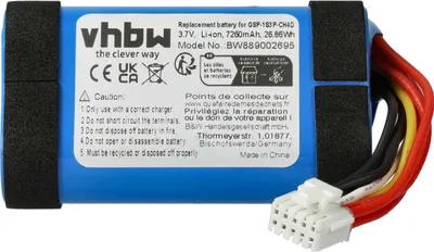 Produktbild von vhbw Akku Ersatz für JBL GSP-1S3P-CH4D für Lautsprecher Boxen Speaker (7260 mAh, 3,7 V, Li-Ion)