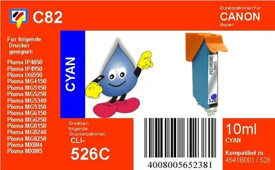 Produktbild von CLI526C- cyan - Dr. Inkjet Ersatzdruckerpatrone mit 10ml Inhalt
