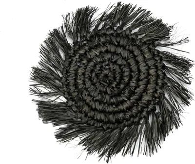 Image de Bazar Bizar Dessous de verre raphia, sisal et palmier noir 16x16x1cm