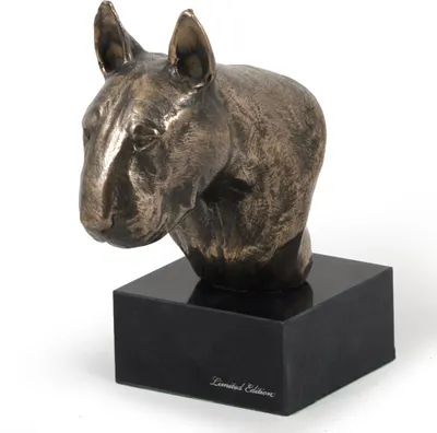 Produktbild von Bull Terrier, Bullterrier II - Hundestatue, Büste auf Steinsockel, Skulptur, Trophäe für Hundeausstellung der Marke Art-Dog