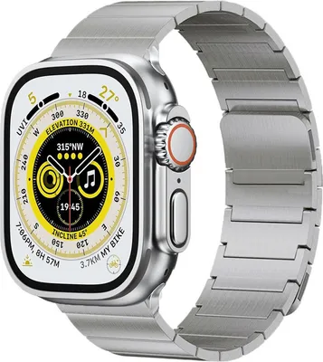 Produktbild von FFO2World Edelstahl-Magnetarmband – Passend für Apple Watch 42/41/40/38 mm – Kompatibel mit Series 11/10/SE/9/8/7/6/5/4/3/2/1 – Silber