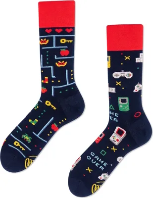 Produktbild von Game Over Many Mornings Socken für Gamer in 35-38 im Paar