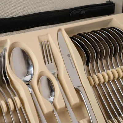 Produktbild von Besteckset für 12 Personen - 72-teilig aus rostfreiem Stahl, spülmaschinenfest, inklusive Aufbewahrungskoffer