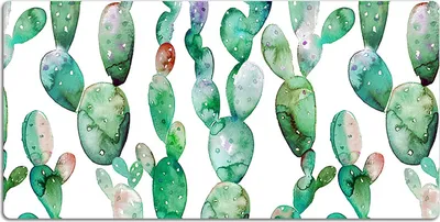 Produktbild von Schreibtischmatte Tischunterlage 100x50 cm Mauspad - Aquarellkakteen