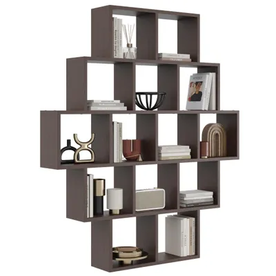 Produktbild von Bücherregal Wenge – Moderne Wandbibliothek im Skandinavischen Stil – Offenes Regal für Wohnzimmer, Büro oder Kinderzimmer