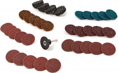 Immagine prodotto di Set di dischi abrasivi per levigatrice, per levigatura lucidatura, 50 mm 35 pezzi Hbm