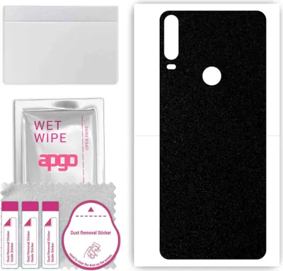 Produktbild von apgo Rückseite Schutzfolie, Skin, kompatibel mit Alcatel 3x (2019), Hinten Displayschutzfolie aus Vinylfolie, kratzfest, einfache Montage - Mattschwarz