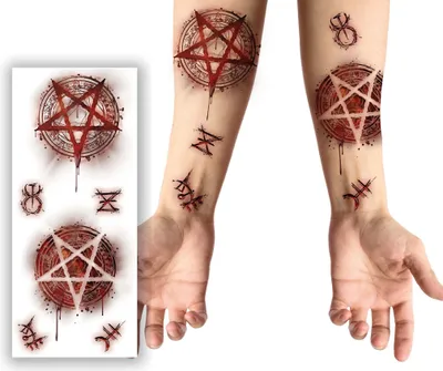 Produktbild von Teufelsanbeter Klebetattoos - Fasching Halloween Karneval