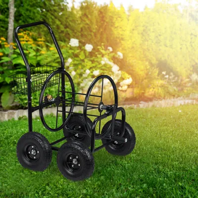 Produktbild von Schlauchwagen ohne Schlauch - bis 75 m - Klickanschluss - 4 Luftreifen - Gartenschlauchhalter
