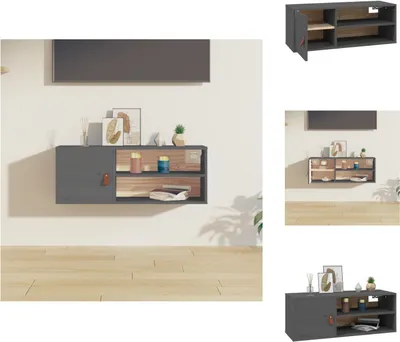 Image de vidaXL Armoire murale Gris 80x30x30 cm Pin massif - Étagères murales