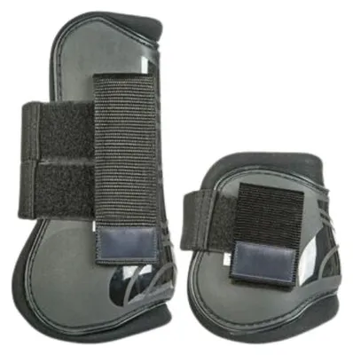 Produktbild von HKM Springgamaschen und Streichkappen, 4er Set, Farbe:schwarz/schwarz, Größe:Vollblut/Warmblut