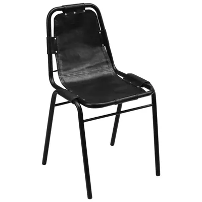 Produktbild von vidaXL Esszimmerstühle 2 Stk. Schwarz Echtleder