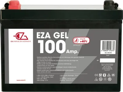 Produktbild von Batterie 100 Ah Gel-Technologie wartungsfrei wasserdicht kältebeständig 305x170x235 mm
