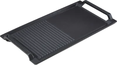 Produktbild von AREBOS® Grillplatte für Induktion | 43,6 x 22,9 cm Bratplatte | Gusseisen Grillpfanne für Herdplatten, Ofen, BBQ, Gasgrill | Antihaft, kratzfester