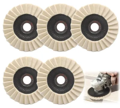 5 Filz-Polierscheiben 125 mm für Winkelschleifer