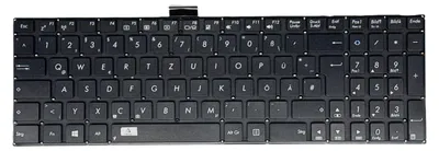 A black keyboard without a frame.