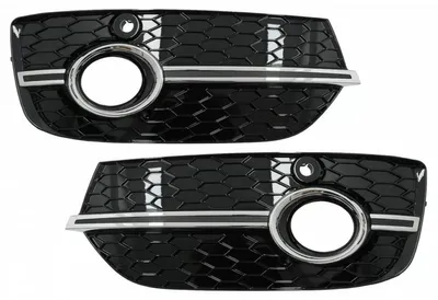 Immagine prodotto di Copertura per fari antinebbia e griglie laterali per Audi Q3 8U 11-14, stile RS, colore nero con dettagli cromati.