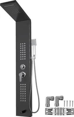 Produktbild von VEVOR Edelstahl Duschpaneel Thermostat Set Regendusche Wasserfall Massage Duscharmatur