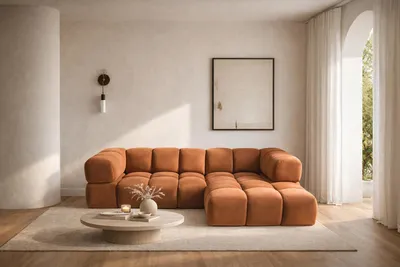 Produktbild von Kaiser Möbel Ecksofa L-Form Averro, stoff Bluvel, Zimtfarbe, Rechts