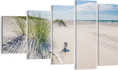 Produktbild von Bild auf Leinwand - Leinwandbild - 5 Teile - Mrzezyno Strand Meer - 100x60cm - Wand Bild - Wanddeko - Wandbilder - Leinwanddruck - Bilder - Wanddekoration - Leinwand bilder - Wandbild - EG100x60-4281