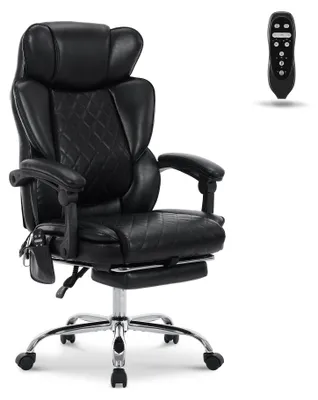 Obrázek produktu pro Kancelářská židle COLAMY, ergonomická masážní židle se 6 masážními body a 3stupňovým vyhříváním bederní oblasti, nastavitelný sklon 94–125°, barva černá