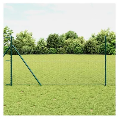 Produktbild von Zaunpfosten Grau 50 x 1,4 m (50 mm Maschenweite) aus Stahl und PVC für Gartenzaun, Hundezaun, Weidezaun, Hühnerzaun und Gartennetz mit Bodenbefestigung