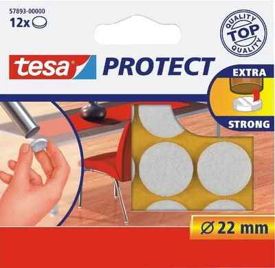 Image de Patins en feutre Protect diamètre 22mm rond blanc paquet de 20 pièces