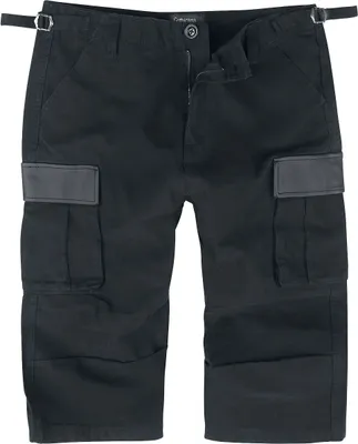 Produktbild von Gothicana by EMP Herren schwarze 3/4 Shorts mit Kunstlederdetails S