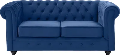 Produktbild von Sofa 2-Sitzer - Samt - Dunkelblau - CHESTERFIELD