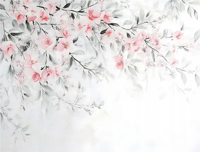 Zdjęcie produktu dla Fototapeta kwiaty liście zieleń - 350x250 cm - tapeta flizelinowa - tapeta flizelinowa salon sypialnia kuchnia nowoczesna tapeta flizelinowa