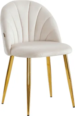 Produktbild von VIKING Polsterstuhl mit Metallbeine, Royal, Samt, Beige + golden Beine