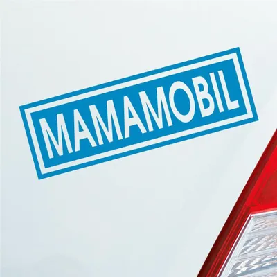 Produktbild von Auto Aufkleber Mamamobil Mama Papa Oma Opa Enkel Familie Liebe 15x5 cm Hellblau Sticker Heckscheibenaufkleber