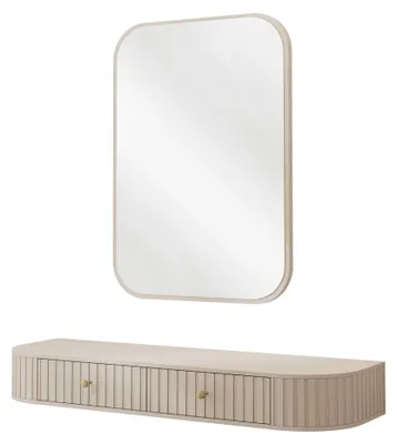 Produktbild von MIRJAN24 Schminktisch Sepiroz 2S mit Spiegel, Schminktisch, Stilvoll Wohnzimmer Kollektion (Farbe: Sandbeige)