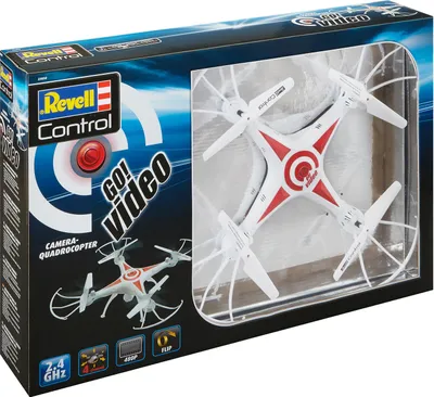 Produktbild von Revell Control RC Kamera-Drohne Quadrocopter GO! Video | mit moderner 2.4 GHz Fernsteuerungstechnik, wechselbarem Akku, Flip-Funktion | 31cm