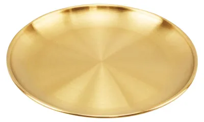 Runder Servierteller aus Edelstahl, Gold, 20 cm