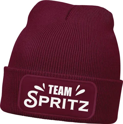 Produktbild von Damen Beanie Team Spritz Strickmütze mit Spruch Party JGA Aufdruck Lustig Damenmütze Herbst Winter Moonworks®