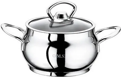 Produktbild von OMS Kochtopf 14x9cm Suppentopf mit Deckel Universaltopf 18/10 Induktion Kasserolle