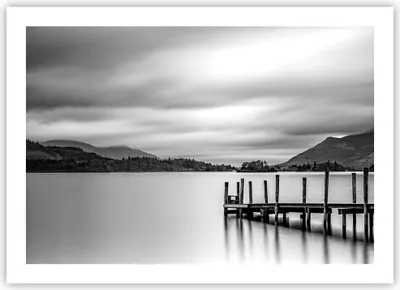 Produktbild von Poster - Poster ohne Rahmen - Schwarzweiß Landschaft See - 70x50 cm - Wand Bild - Wanddeko - Wandbilder - Kunstposter - Wandposter - Bilder - Kunstdruck - Wanddekoration - Wandbild - P2XAA70x50-4321