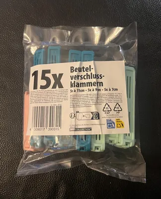Produktbild von 15x Beutel verschluss klammern (5x11cm-5x9cm-5x7cm)