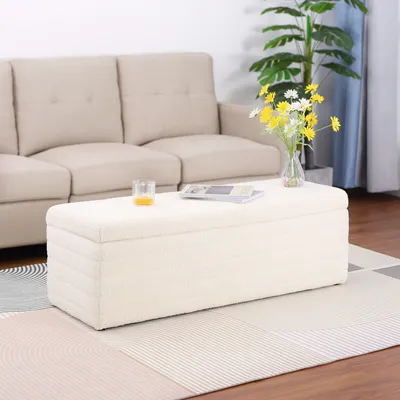 Produktbild von Teddystoff Sitzhocker mit Stauraum Sitzbank Sitzbox für Schlafzimmer 118cm