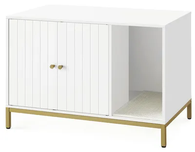 Productafbeelding van Feandrea kattenbakmeubel, met krabmat, hoge poten, 80 x 50 x 55 cm