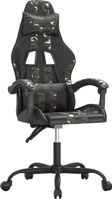 Produktbild von vidaXL Gaming-Stuhl Drehbar Schwarz und Tarnfarben Kunstleder