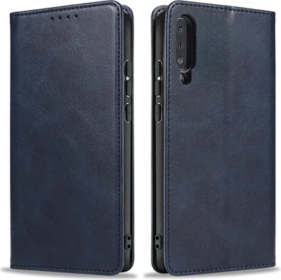 Produktbild von Handyhülle für Samsung Galaxy A50 Kunstleder Flip Cover Hülle Handytasche Case Kartenfach Farbe: Blau