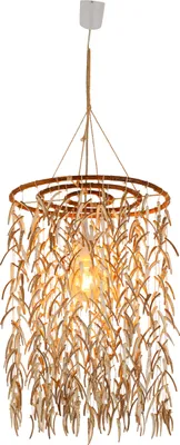 Produktbild von Näve Leuchten Pendelleuchte "KOKOS" Ø: 40cm Pendelleuchte "KOKOS" Ø: 40cm Pendelleuchten - Pendelleuchte "KOKOS" d: 40cm, Hängelampe im Asia Style, aus Holz in beige, 120 cm hoch, Ø 40 cm, E27-Fassung