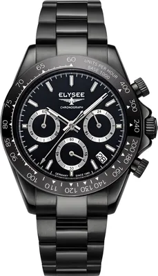 Produktbild von ELYSEE Herrenuhr SPORT  CHRONO. 100% Edelstahl black onesize Herren Keramik Lünette 40 80601, 80602, 80603, 80604, 80605, 80612