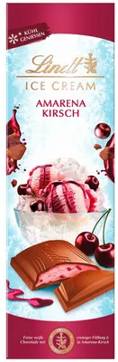 Produktbild von Lindt Ice Cream Amarena-Kirsch Vollmilch Tafel 100g, KI-generiertes Bild