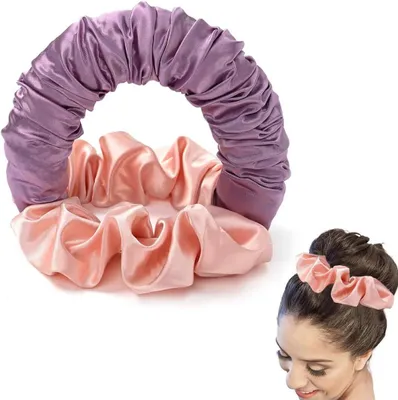 Produktbild von Hitzefreie Locken, weicher Schlaf-Scrunchie für lange Haare (B)