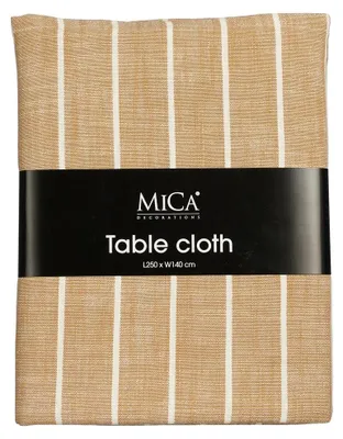 Productafbeelding van Mica Decorations  Alivo Tafelkleed - L250 x B140 cm - Organisch Katoen - Bruin, Wit