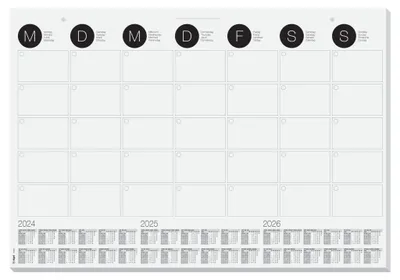 Produktbild von SIGEL HO550 Papier-Schreibunterlage, ca. DIN A2 - extra groß, Wandkalender mit 3-Jahres-Kalendarium und Monatsübersicht, 12 Blatt