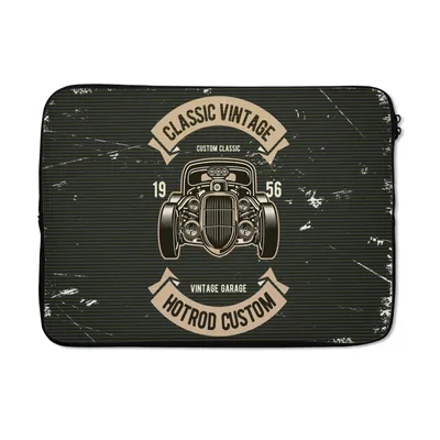 Produktbild von MuchoWow® Laptop Hülle 13 Zoll Oldtimer - Zeichnung Laptoptasche - Laptophülle - Sleeve - Rundumschutz